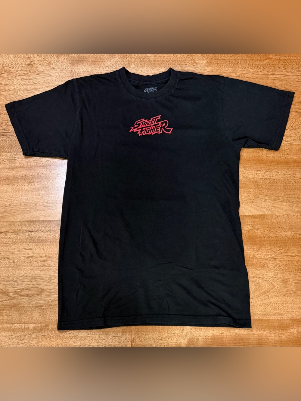 Street Fighter - Men’s “Hadoken!” Graphic T-Shirt | Black+Red+White | Size M